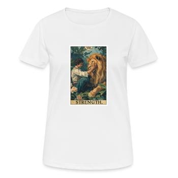 Tarotkarten Tarotkarte Strength Kraft - Frauen T-Shirt atmungsaktiv - Weiß - Vorne - AI Model Female 172 dark (172cm)