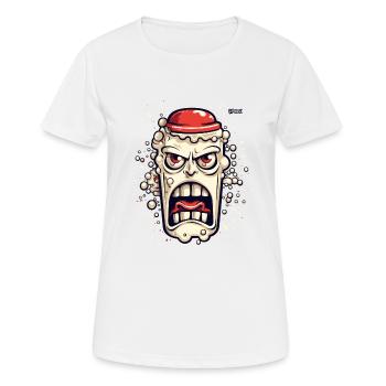 Une bouteille de lait de dessin animé en colère drôle - T-shirt respirant Femme - blanc - Devant - AI Model Female 172 dark (172cm)
