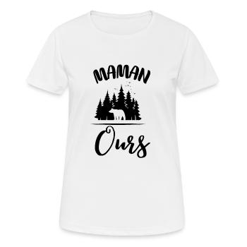 Maman ours - T-shirt respirant Femme - blanc - Devant - AI Model Female 172 dark (172cm)