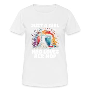 Just A Girl Who Loves Her Mop - Women's Breathable T-Shirt - white - Front - AI Model Female 172 dark (172cm)