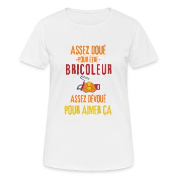 Assez doué pour être bricoleur - T-shirt respirant Femme - blanc - Devant - AI Model Female 172 dark (172cm)