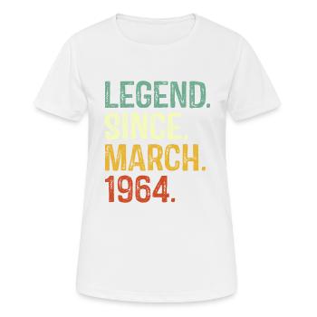 Légende depuis mars 1964 60e anniversaire Cadeaux - T-shirt respirant Femme - blanc - Devant - AI Model Female 172 dark (172cm)