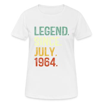Légende depuis juillet 1964 60e anniversaire Cadeaux - T-shirt respirant Femme - blanc - Devant - AI Model Female 172 dark (172cm)