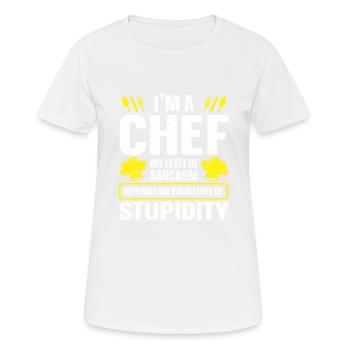 Chef Chef de cuisine - T-shirt respirant Femme - blanc - Devant - AI Model Female 172 dark (172cm)
