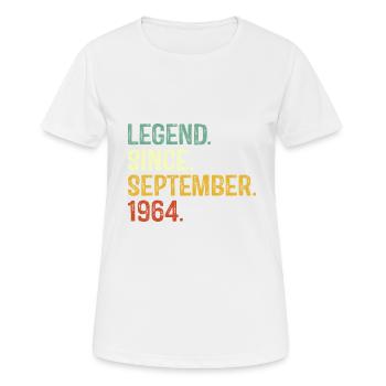 Légende depuis septembre 1964 60e anniversaire Cadeaux - T-shirt respirant Femme - blanc - Devant - AI Model Female 172 dark (172cm)