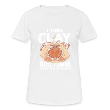 Keramikkünstler Ton Töpfern - Frauen T-Shirt atmungsaktiv - Weiß - Vorne - AI Model Female 172 dark (172cm)