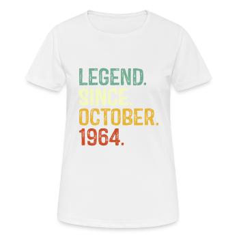 Légende depuis octobre 1964 60e anniversaire Cadeaux - T-shirt respirant Femme - blanc - Devant - AI Model Female 172 dark (172cm)