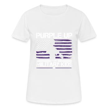 Purple Up For Military Kids Month Enfant de Militaire - T-shirt respirant Femme - blanc - Devant - AI Model Female 172 dark (172cm)
