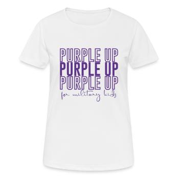 Purple Up For Military Kids Month Enfant de Militaire - T-shirt respirant Femme - blanc - Devant - AI Model Female 172 dark (172cm)