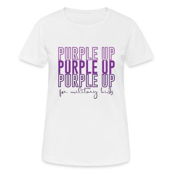 Purple Up For Military Kids Month Enfant de Militaire - T-shirt respirant Femme - blanc - Devant - AI Model Female 172 dark (172cm)