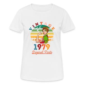 vintage 1979 - T-shirt respirant Femme - blanc - Devant - AI Model Female 172 dark (172cm)