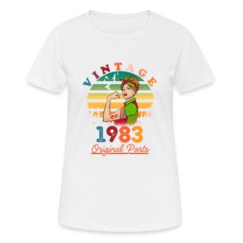 vintage 1983 - T-shirt respirant Femme - blanc - Devant - AI Model Female 172 dark (172cm)