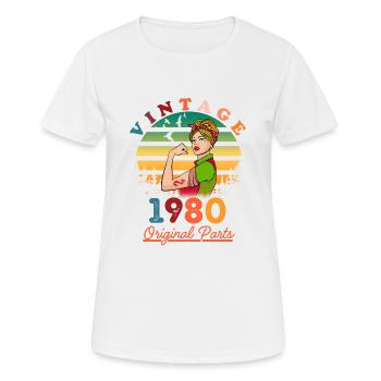 vintage 1980 - T-shirt respirant Femme - blanc - Devant - AI Model Female 172 dark (172cm)