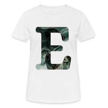 Lettre e marbré vert - T-shirt respirant Femme - blanc - Devant - AI Model Female 172 dark (172cm)