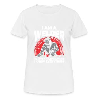 Schweißer Schweißen - Frauen T-Shirt atmungsaktiv - Weiß - Vorne - AI Model Female 172 dark (172cm)