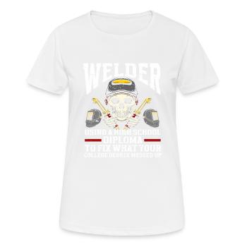 Schweißer Schweißen - Frauen T-Shirt atmungsaktiv - Weiß - Vorne - AI Model Female 172 dark (172cm)