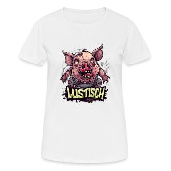 Lustisches, lustiges Schwein - Frauen T-Shirt atmungsaktiv - Weiß - Vorne - AI Model Female 172 dark (172cm)