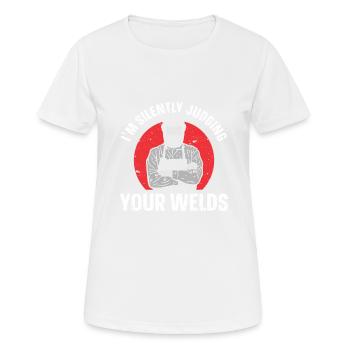 Schweißer Schweißen - Frauen T-Shirt atmungsaktiv - Weiß - Vorne - AI Model Female 172 dark (172cm)