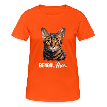 Bengal Cat Bengalkatze - Frauen T-Shirt atmungsaktiv - Neonorange - Vorne - AI Model Female 172 dark (172cm)