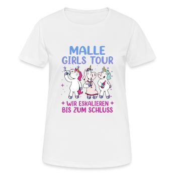 Visite des filles de Malle - T-shirt respirant Femme - blanc - Devant - AI Model Female 172 dark (172cm)