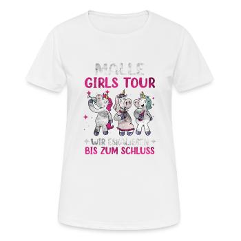 Malle Girls Tour to the End Unicorn Mallorca - Women's Breathable T-Shirt - white - Front - AI Model Female 172 dark (172cm)