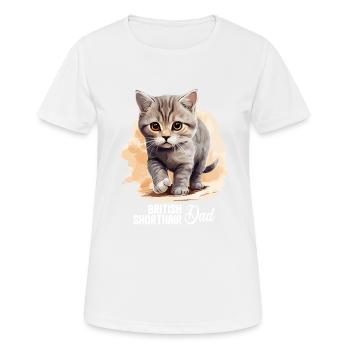 Cat Cats British Shorthair British Shorthair - Women's Breathable T-Shirt - white - Front - AI Model Female 172 dark (172cm)