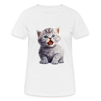 Cat Cats British Shorthair British Shorthair - Women's Breathable T-Shirt - white - Front - AI Model Female 172 dark (172cm)