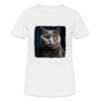 Cat Cats British Shorthair British Shorthair - Women's Breathable T-Shirt - white - Front - AI Model Female 172 dark (172cm)