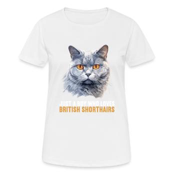 Cat Cats British Shorthair British Shorthair - Women's Breathable T-Shirt - white - Front - AI Model Female 172 dark (172cm)