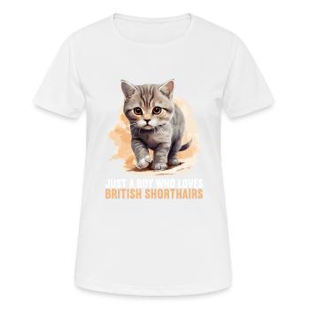 Cat Cats British Shorthair British Shorthair - Women's Breathable T-Shirt - white - Front - AI Model Female 172 dark (172cm)