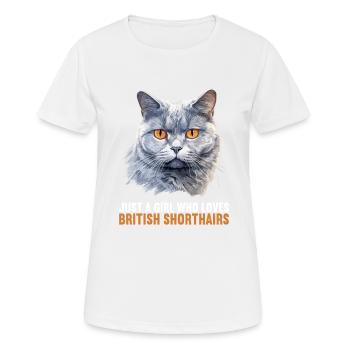 Cat Cats British Shorthair British Shorthair - Women's Breathable T-Shirt - white - Front - AI Model Female 172 dark (172cm)