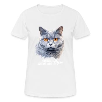Cat Cats British Shorthair British Shorthair - Women's Breathable T-Shirt - white - Front - AI Model Female 172 dark (172cm)