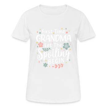 First Time Grandma Let the Spoiling Begin - Women's Breathable T-Shirt - white - Front - AI Model Female 172 dark (172cm)
