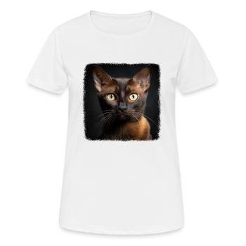 Burmese Cat Burma Katze - Frauen T-Shirt atmungsaktiv - Weiß - Vorne - AI Model Female 172 dark (172cm)