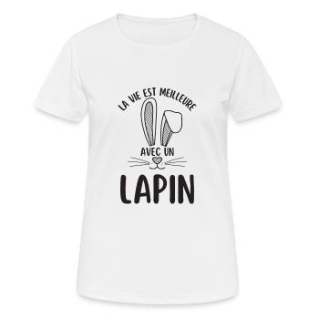 La vie est meilleure avec un lapin de pâques 2 - T-shirt respirant Femme - blanc - Devant - AI Model Female 172 dark (172cm)