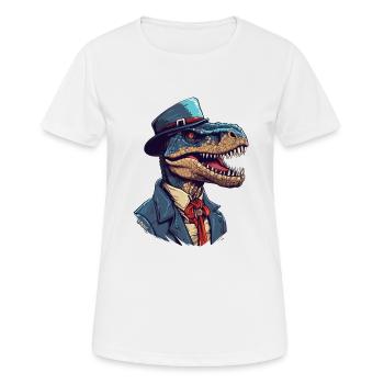 Raptor Saurus, le détective Dino - T-shirt respirant Femme - blanc - Devant - AI Model Female 172 dark (172cm)