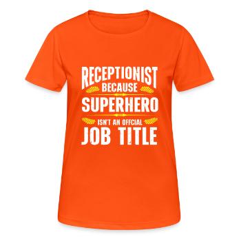 Rezeptionist Büroangestellter - Frauen T-Shirt atmungsaktiv - Neonorange - Vorne - AI Model Female 172 dark (172cm)