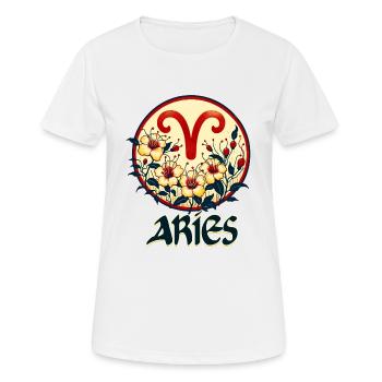 Sternzeichen Widder - Frauen T-Shirt atmungsaktiv - Weiß - Vorne - AI Model Female 172 dark (172cm)
