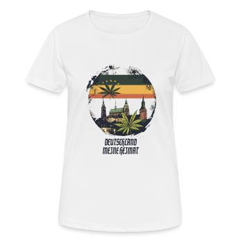Allemagne : Ma maison du cannabis - T-shirt respirant Femme - blanc - Devant - AI Model Female 172 dark (172cm)