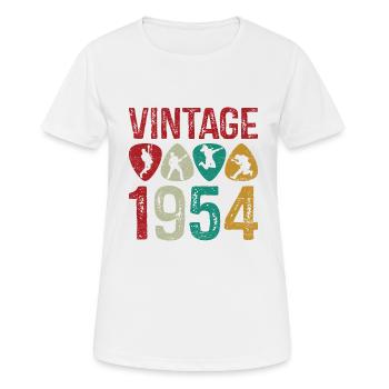 vintage 1954 Guitar Pick Guitar Playerbdayguitaris - Women's Breathable T-Shirt - white - Front - AI Model Female 172 dark (172cm)