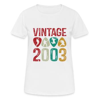 Vintage 1984 Guitar Pick Guitar Player - Women's Breathable T-Shirt - white - Front - AI Model Female 172 dark (172cm)