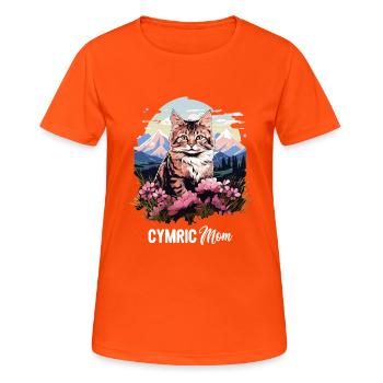 Cymric Kitten Cymric Cat - T-shirt respirant Femme - orange néon - Devant - AI Model Female 172 dark (172cm)