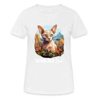 Devon Rex Kätzchen Devon Rex Katze - Frauen T-Shirt atmungsaktiv - Weiß - Vorne - AI Model Female 172 dark (172cm)
