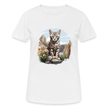 Egyptian Mau Kätzchen Katze Ägyptische Mau - Frauen T-Shirt atmungsaktiv - Weiß - Vorne - AI Model Female 172 dark (172cm)