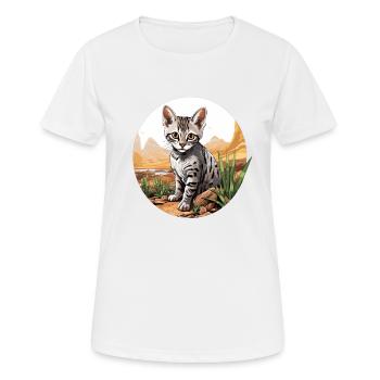 Egyptian Mau Kätzchen Katze Ägyptische Mau - Frauen T-Shirt atmungsaktiv - Weiß - Vorne - AI Model Female 172 dark (172cm)