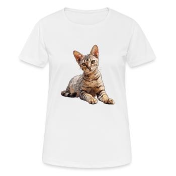 Egyptian Mau Kätzchen Katze Ägyptische Mau - Frauen T-Shirt atmungsaktiv - Weiß - Vorne - AI Model Female 172 dark (172cm)
