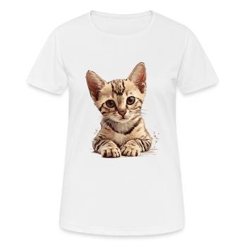 Egyptian Mau Kätzchen Katze Ägyptische Mau - Frauen T-Shirt atmungsaktiv - Weiß - Vorne - AI Model Female 172 dark (172cm)