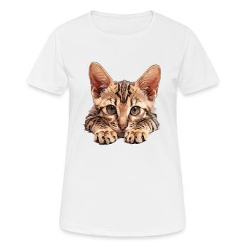 Egyptian Mau Kätzchen Katze Ägyptische Mau - Frauen T-Shirt atmungsaktiv - Weiß - Vorne - AI Model Female 172 dark (172cm)