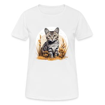 Egyptian Mau Kätzchen Katze Ägyptische Mau - Frauen T-Shirt atmungsaktiv - Weiß - Vorne - AI Model Female 172 dark (172cm)