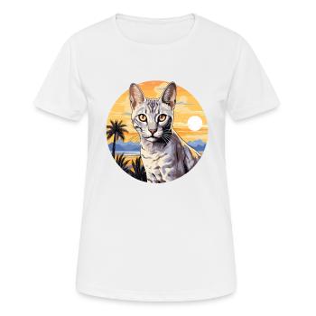 Egyptian Mau Kätzchen Katze Ägyptische Mau - Frauen T-Shirt atmungsaktiv - Weiß - Vorne - AI Model Female 172 dark (172cm)